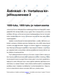 1600 | ja 1800-luku sekä naisten asema | Essee